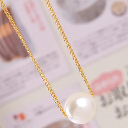 Korean Decoration Simple Wild Pearl Temperament Short Necklace Modern Pearl Ball Necklace Gift Wedding Accessories Necklace