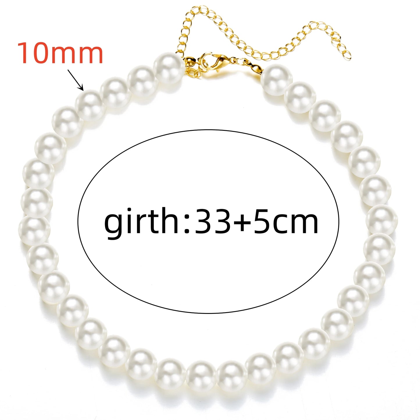 Trend 4-8mm White Pearl Chokers Necklace Clavicle Chain For Women Classic Elegant Wedding Neck Jewelry Love Pendant Gift