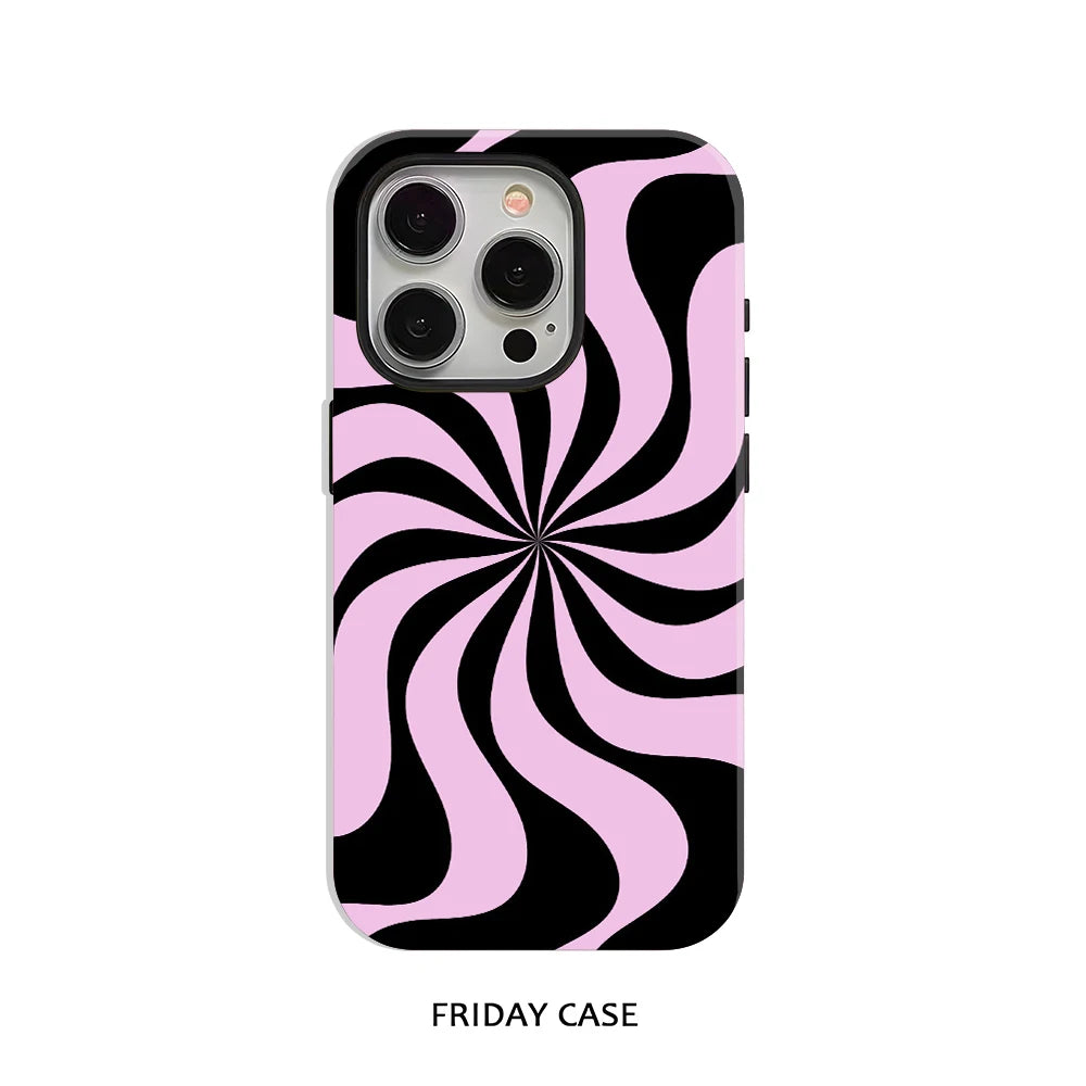 INS Retro Geometric Floral Phone Case for iPhone