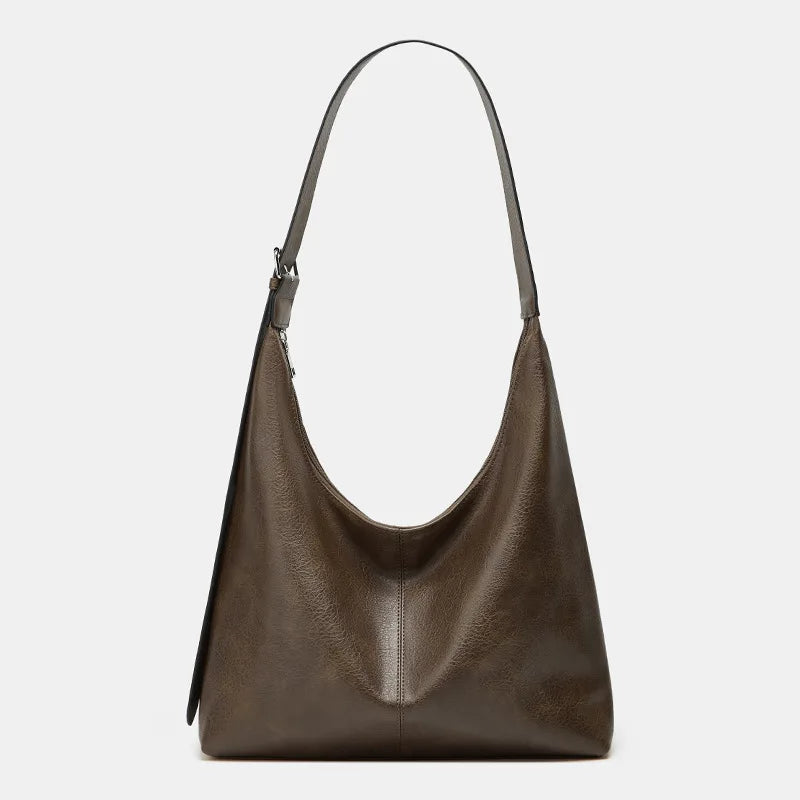 Slouchy Tote Bags for Women Retro Vegan Leather Shoulder Crossbody Bag Faux Leather Handbag Purse Satchel Soft Leather Bag