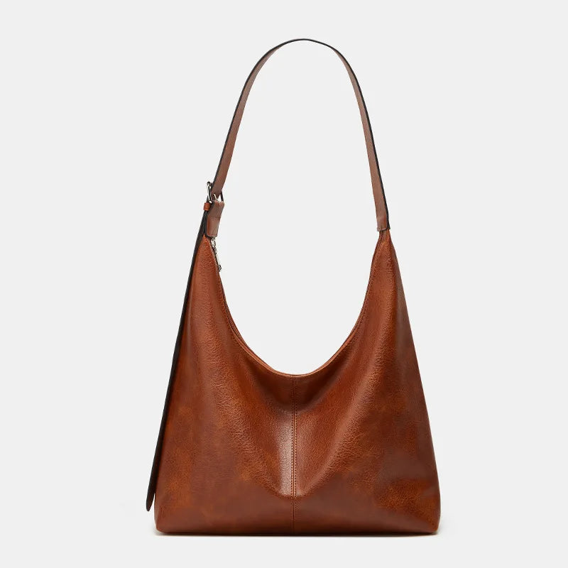 Slouchy Tote Bags for Women Retro Vegan Leather Shoulder Crossbody Bag Faux Leather Handbag Purse Satchel Soft Leather Bag