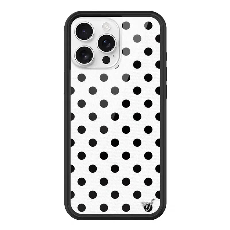 Wildflower 3D Cute Black white brown yellow Polka Dots Phone case For iPhone