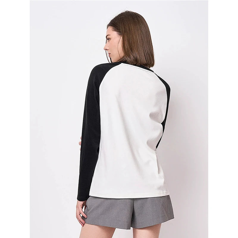 Woman Casual Long Sleeve Crew Neck T-Shirt Women's Regular Solid Color T Shirt All Seasons Tees Tops Ladies Clothing Streetwear