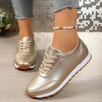 Fashion Women's Sneakers Golden Silver Luxury Girls Walking Shoes Spring/autumn Casual Comfortable Flat Vulcanized Shoes