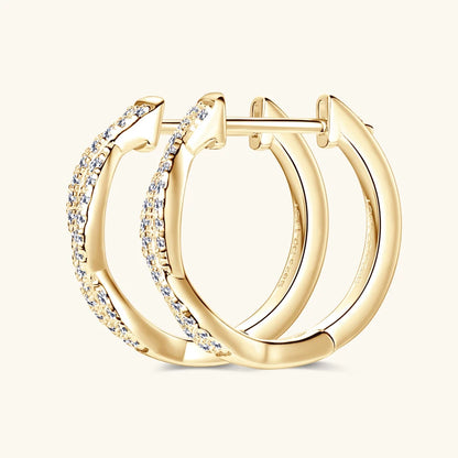 Anziw Infinity Eternity Earrings 925 Sterling Silver 1mm Moissanite Twisted Hoop Earrings for Women 2024 Jewelry New Trendy Gift