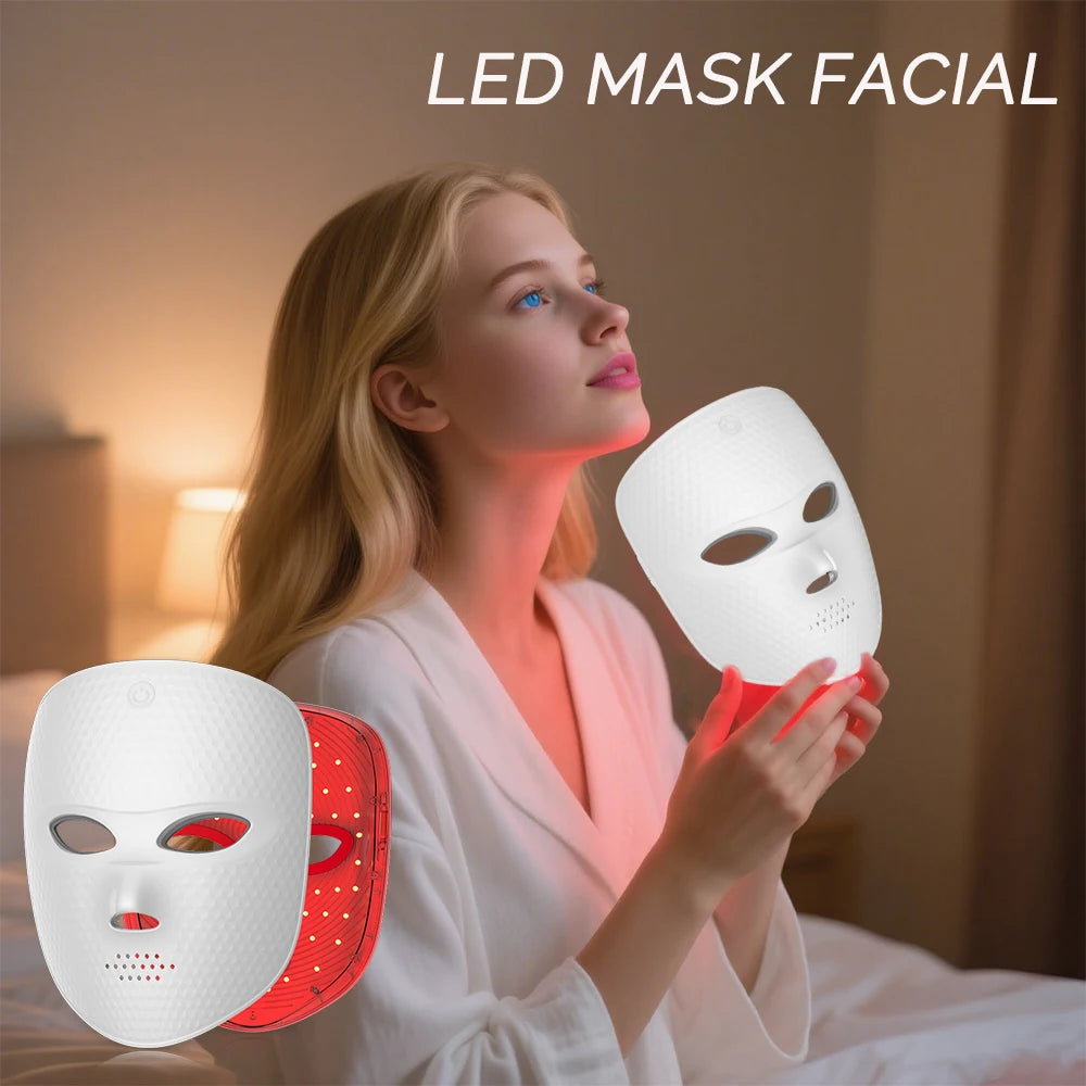 LED Facial Mask Light Therapy Red Light Facial Mask Anti-Aging Rejuvenation