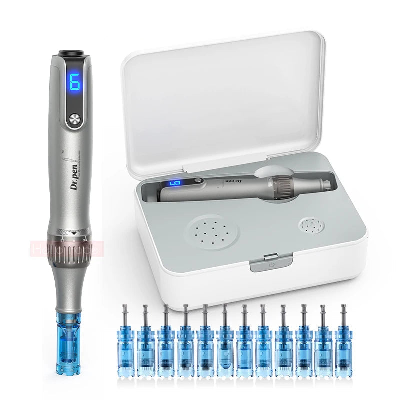 Dr. Pen M8S Microneedling Pen with 12 Replacement Cartridges Wireless Derma