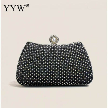 2023 Trend Evening Clutch Bags Women Shinny Clutches Purse Crystal Wedding Chain Shoulder Handbags Golden Moon Luxury Sac A Main - Imbasat
