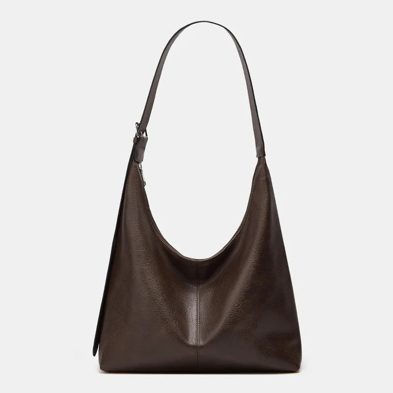 Slouchy Tote Bags for Women Retro Vegan Leather Shoulder Crossbody Bag Faux Leather Handbag Purse Satchel Soft Leather Bag