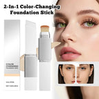 2 in 1 Color Changing Foundation Stick Smart Shade Adjusting Lightweight Creamy Formula Natural Matte Finish Buildable Coverage