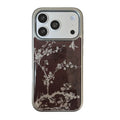 Elegant Plum Blossom Burgundy Bird & Branch Traditional Art Case for iPhone