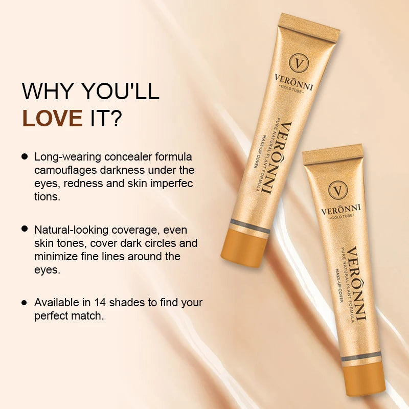 14 Shades of Matte Concealer - Complete Coverage Formula,Long-Lasting,Waterproof Foundation Makeup Contouring for Face And Body