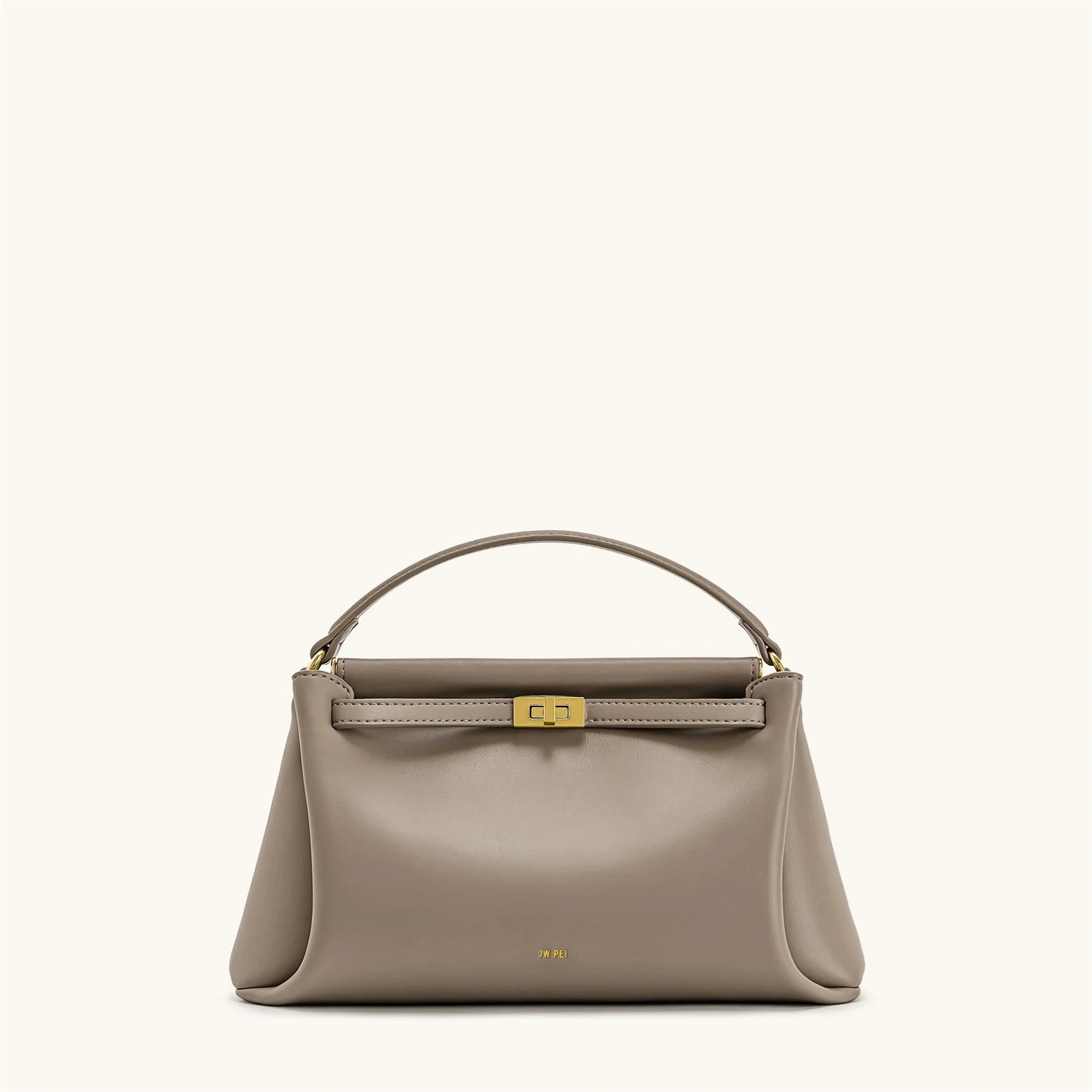 JW PEI Carmen Lock Handbag 2026 New Women's Crossbody Small Square Turnlock Closure Purse Minimalist Vegan Leather Shoulder Bag