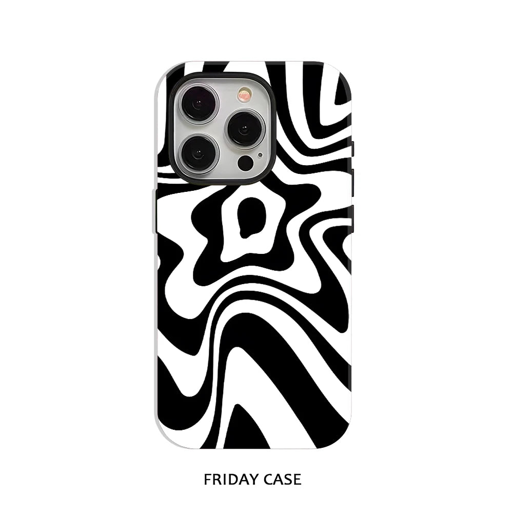 INS Retro Geometric Floral Phone Case for iPhone