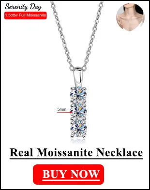 1ct D VVS1 Moissanite Pendant Necklace for Women Wedding Bridal 100% S925 Sterling Silver Necklace Plated 18K Anniversary Gift