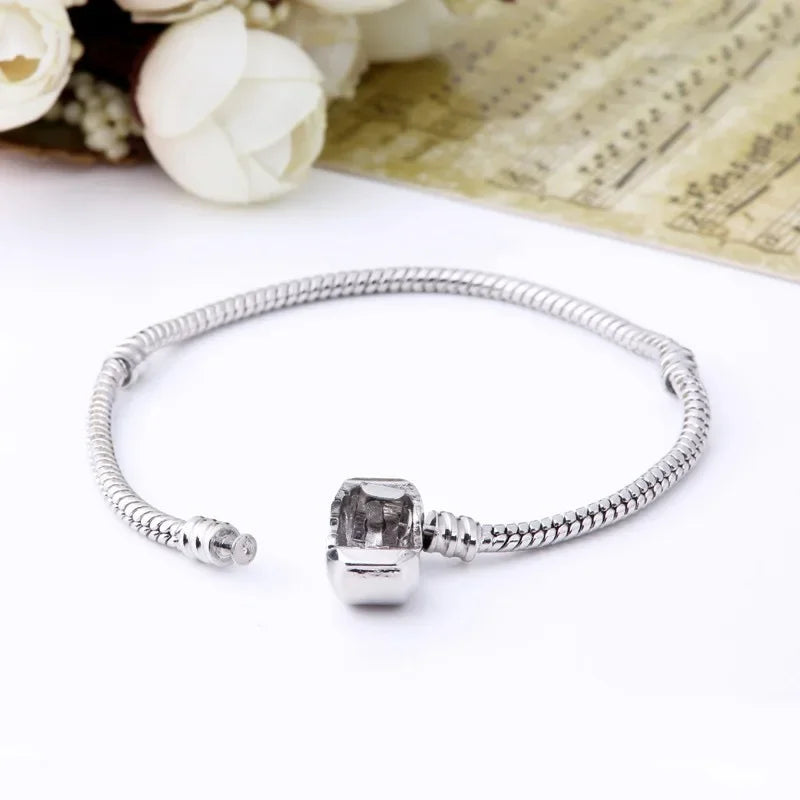 Handmade Original Fine Jewelry 925 Sterling Silver Charm Bracelet Soft Smooth Snake Bone Bracelets For Women