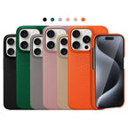 Cowhide Lychee Leather Phone Case for iPhone