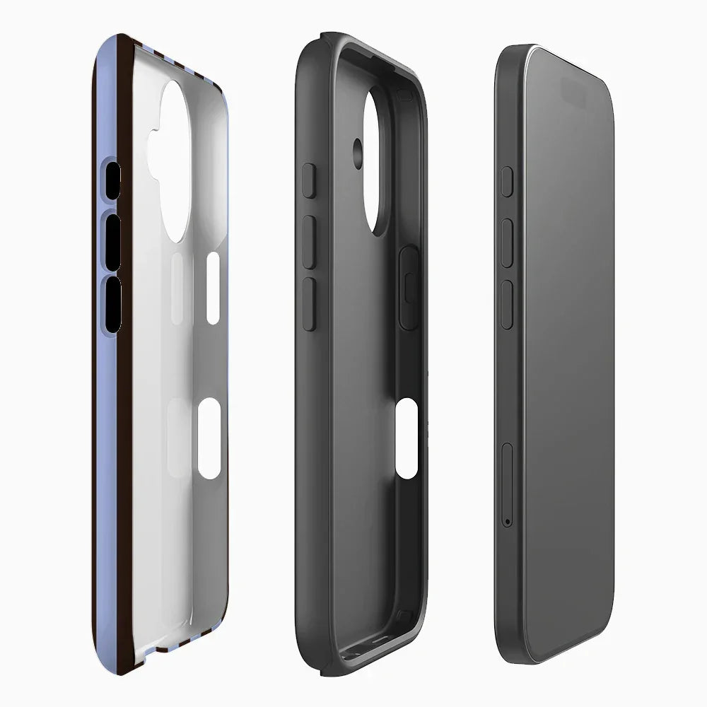 Contrasting Brown Blue Stripes Phone Case for iPhone