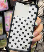 Wildflower 3D Cute Black white brown yellow Polka Dots Phone case For iPhone