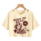 Vintage Book Lover Design with Retro Crop