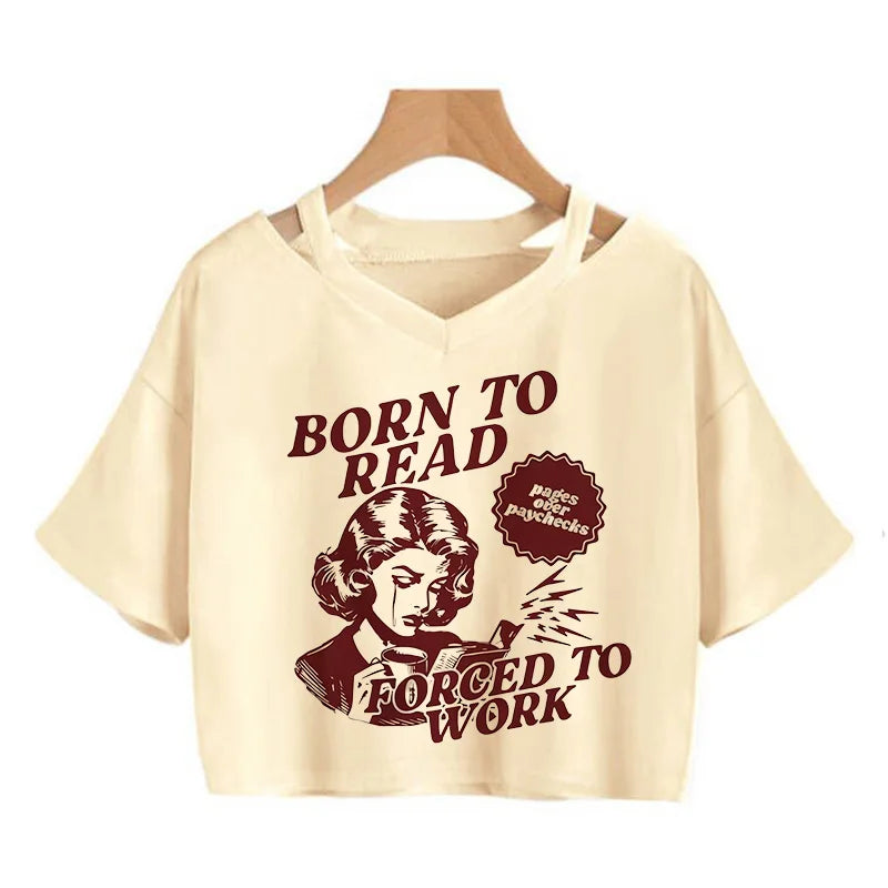 Vintage Book Lover Design with Retro Crop