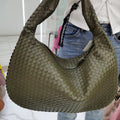 Trendy Woven Hobo Bag for Women Vegan Leather Handmade Tote Handbag Fashion Large Capacity All-Match Shoulder Underarm Bags