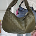 Trendy Woven Hobo Bag for Women Vegan Leather Handmade Tote Handbag Fashion Large Capacity All-Match Shoulder Underarm Bags
