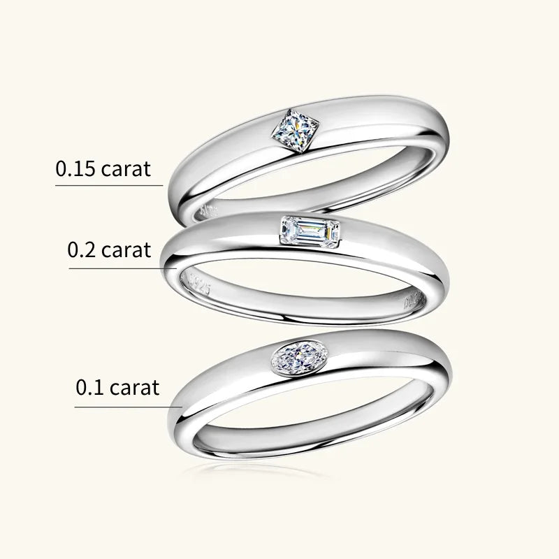 18k Gold Plated Wedding Ring for Women 925 Silver D Color Certified Moissanite Engagement Promise Band Princess Oval Emerald Cut
