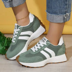 Women's Fashion Chunky Thick Sole Hidden Heel Daddy Sneakers Versatile Lace Up Casual Sports Walking Shoes For Daily Wear