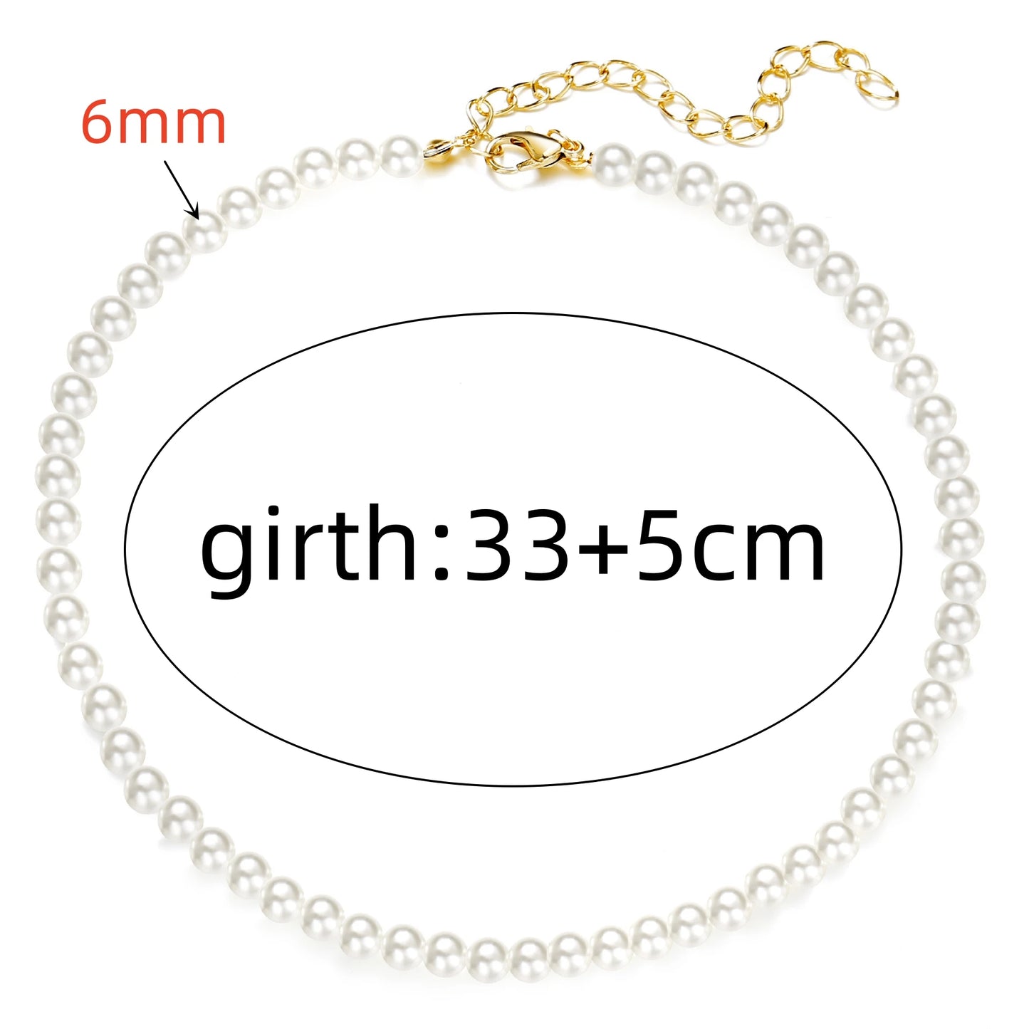 Trend 4-8mm White Pearl Chokers Necklace Clavicle Chain For Women Classic Elegant Wedding Neck Jewelry Love Pendant Gift