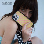 Wildflower 3D Cute Black white brown yellow Polka Dots Phone case For iPhone