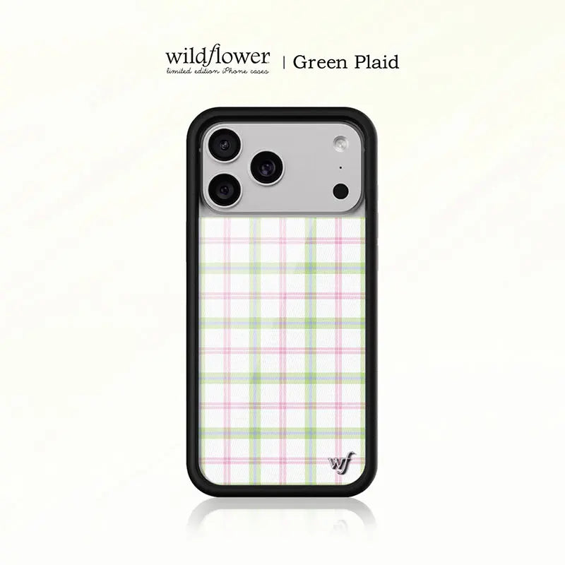 Ins Pink green grid Phone Case For iPhone
