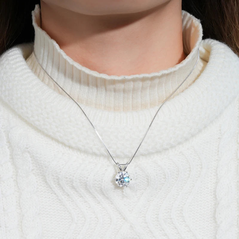 5-11mm 4CT 5CT D-E Moissanite Solitaire Pendant Necklace For Women Real 925 Silver Original Jewelry With GRA Certificate 0.5-3CT