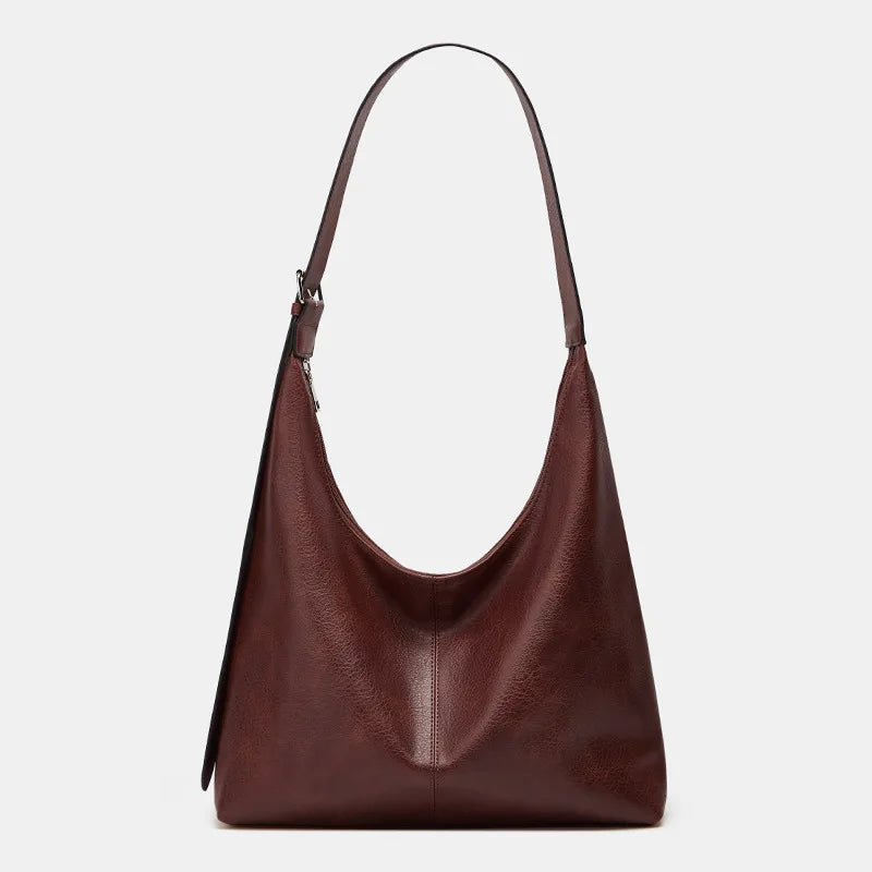 Slouchy Tote Bags for Women Retro Vegan Leather Shoulder Crossbody Bag Faux Leather Handbag Purse Satchel Soft Leather Bag