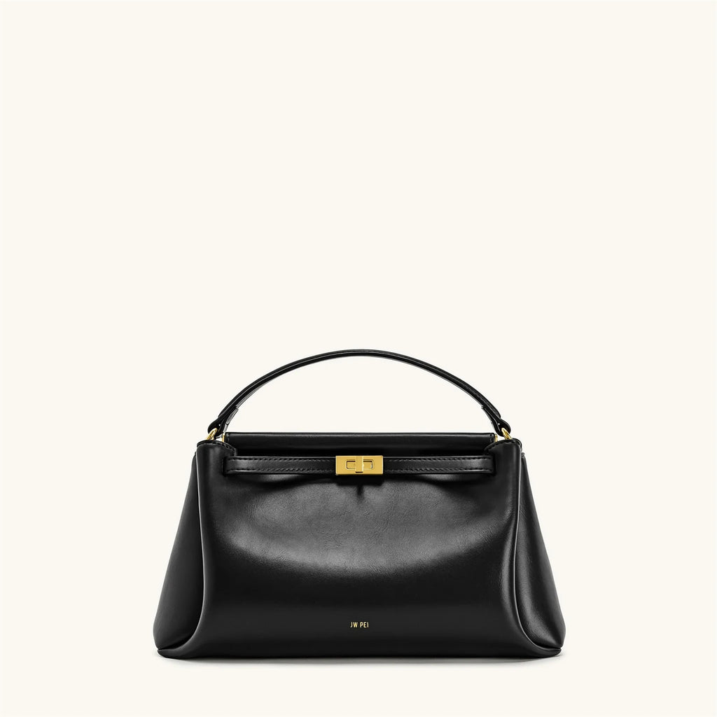 JW PEI Carmen Lock Handbag 2026 New Women's Crossbody Small Square Turnlock Closure Purse Minimalist Vegan Leather Shoulder Bag