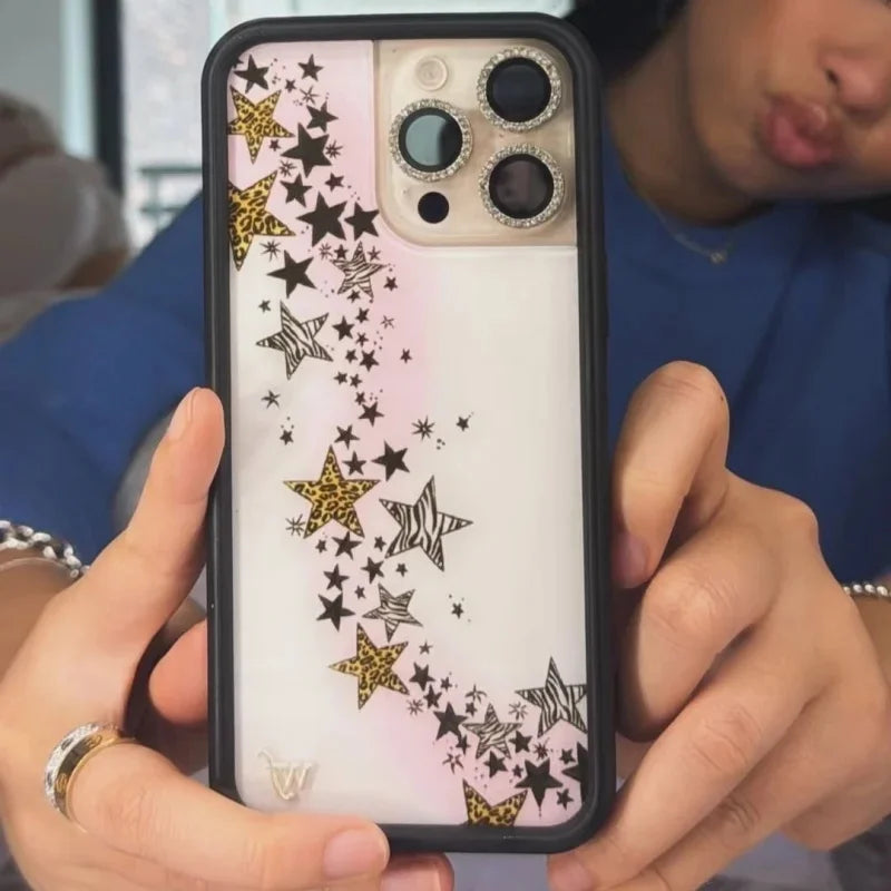 Wildflower INS Shiny Star Leopard Phone Case for iPhone