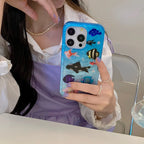 Ins Ripple Texture Aquaria Fishes Case for iPhone