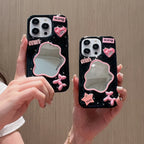 Ins Irregular Mirror Pink Balloon Dog Fashion Case for iPhone