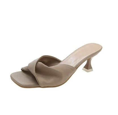 2024 Sexy Pointed Toe Mule High Heels Women Slipper Fashion Mixed Color Slip On Slides Summer Party Stripper Sandal Shoes - Imbasat