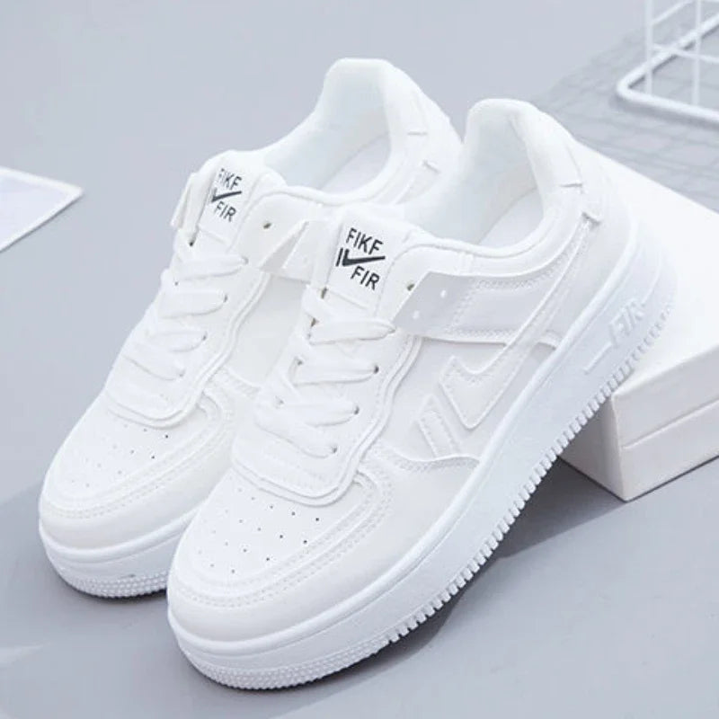 Lace-up Flat Casual Shoes Comfortable Thick-soled Round-toe Breathable