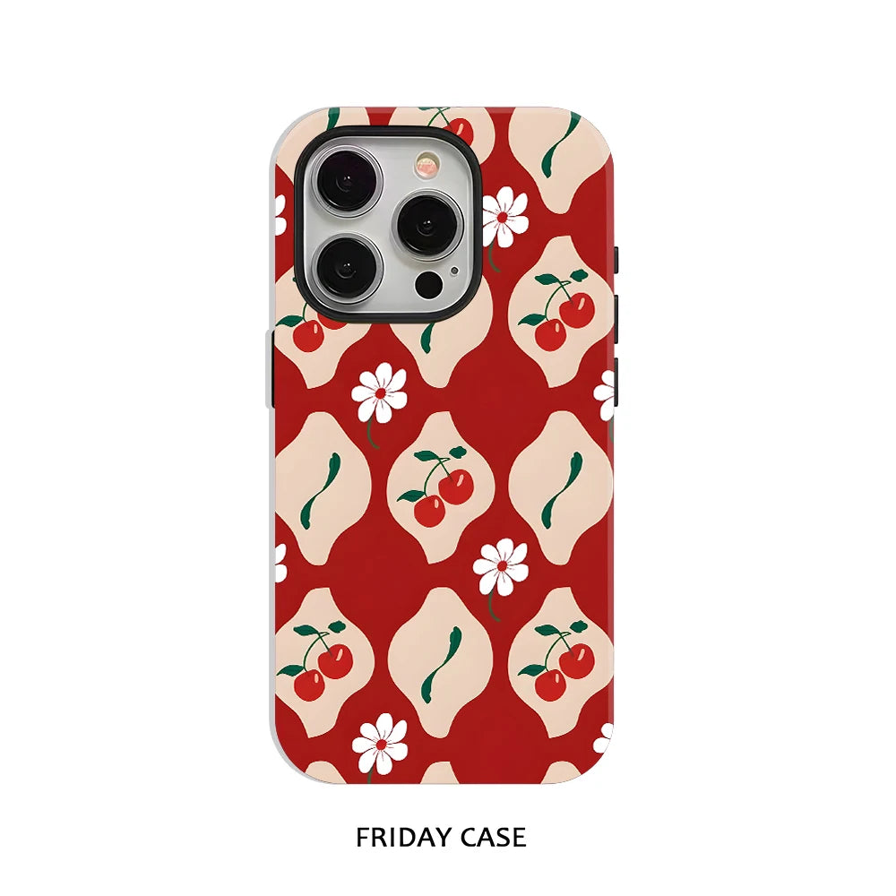 INS Retro Geometric Floral Phone Case for iPhone