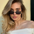 Rimless Sunglasses Rectangle Frame