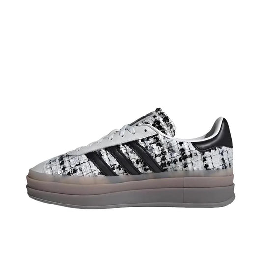 Adidas Originals Gazelle Bold Women White Black Fashion Classic Height Increase Anti-slip German Training Board Shoes JP5673