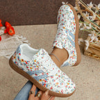 New Women's Floral Sport Shoes Comfortable Breathable Single Shoes Outsole Round Toe Casual Style Female Lightweight Sneakers