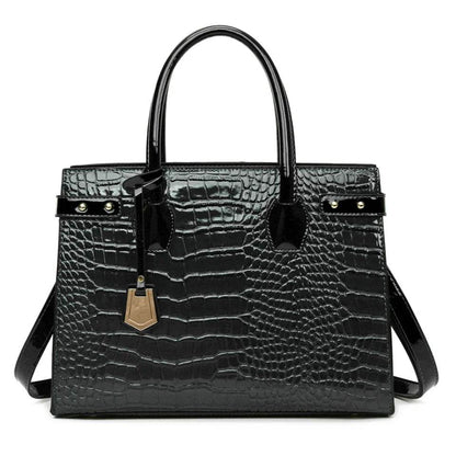 Pantent Leather Women Messenger Bags Crocodile Female Crossbody Shoulder Hand bags For Women 2024 High Quality Ladies Handbags - Imbasat
