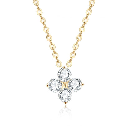 OEVAS 100% 925 Sterling Silver 0.4CT Moissanite Diamond Pendant Necklace For Women Sparkling Clavicle Chain Party Fine Jewelry