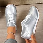 Fashion Women's Sneakers Golden Silver Luxury Girls Walking Shoes Spring/autumn Casual Comfortable Flat Vulcanized Shoes