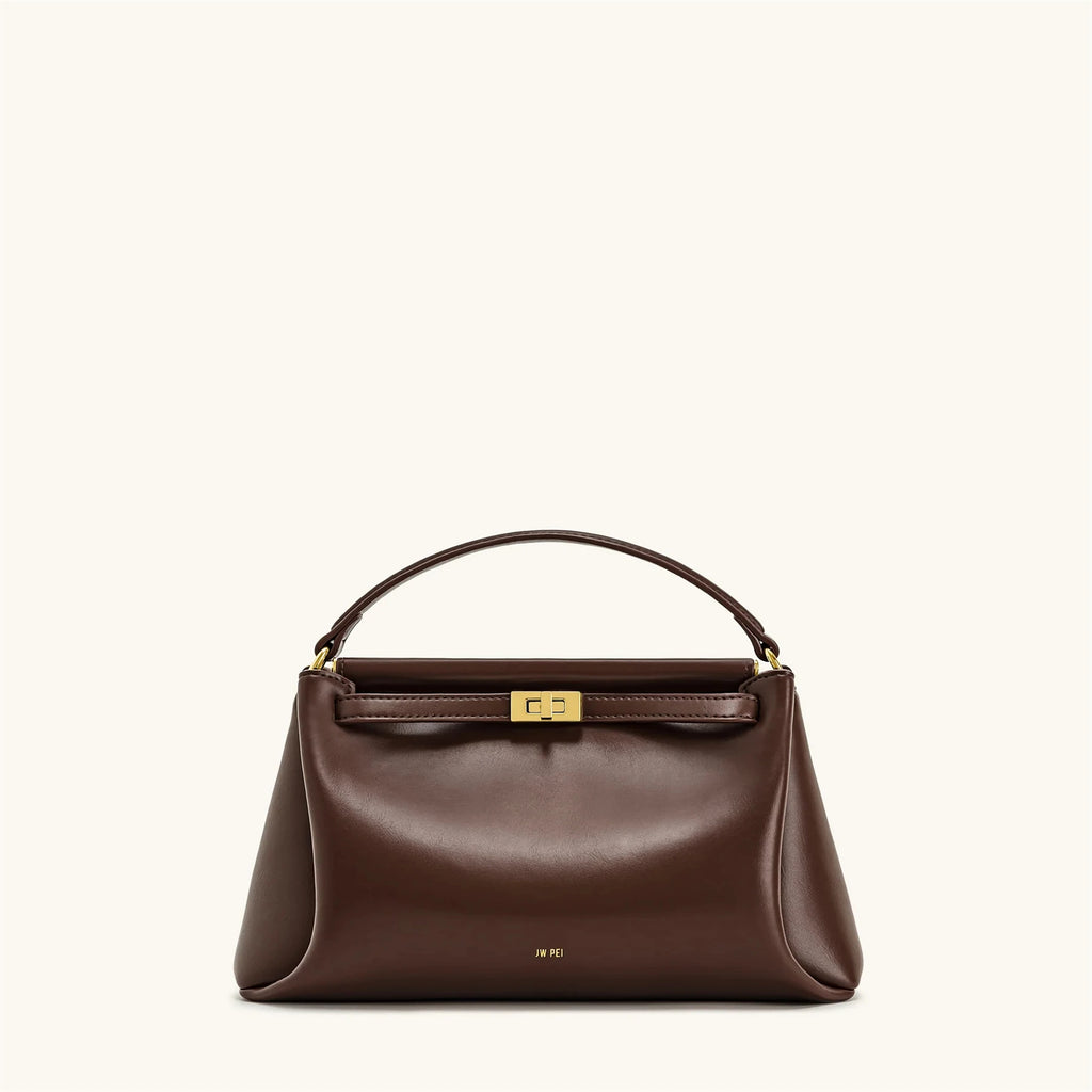 JW PEI Carmen Lock Handbag 2026 New Women's Crossbody Small Square Turnlock Closure Purse Minimalist Vegan Leather Shoulder Bag
