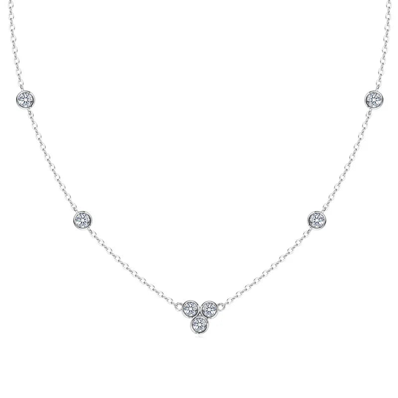 RAPRGOLD GRA Certified 3mm Moissanite Pendant Necklaces 925 Sterling Silver for Women Necklace Chains Wedding Fine Jewelry Gifts