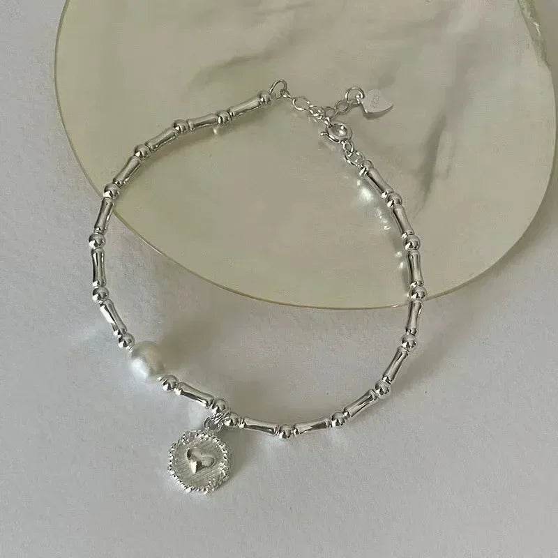 925 Sterling Silver Bracelet Partial Pearls Knots Bracelets for Women Fashion Luxury Design Bead Charm Bracelet Party Jewelry - Imbasat
